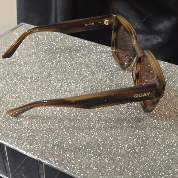 Quay Australia Drive In Square Sunglasses- Dark Tort Frame / Brown Lens main image 9